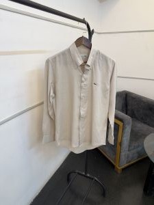 Lacost e soft sand pure linen fabric imported shirt 
