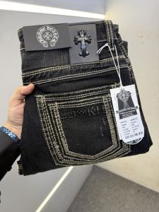 CHROME HEART PREMIUM BLACK DENIM JEANS STRAIGHT FIT LENGHT 41