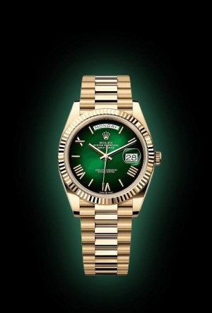 role x gold chain green dial og kit extra