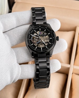 Tommy Hilfiger Full Black Automatic Stainless Steel Mens Watch Limited time sale