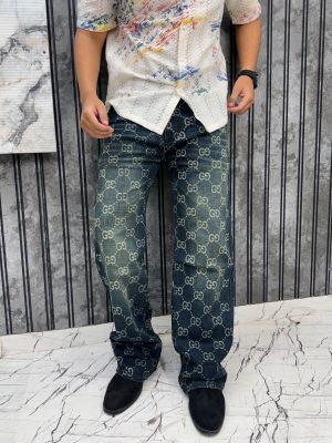 Gucci.Imported.All.Over.Monogram.Printed.Dark.Shade.Premium.Baggy.Denim.Jeans.MR332
