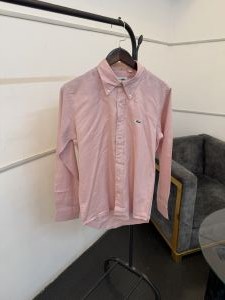Lacost e pink pure linen fabric imported shirt 