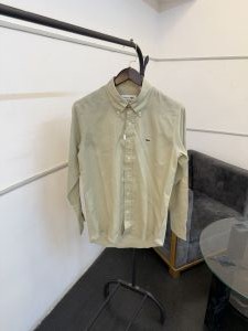 Lacost e beige pure linen fabric imported shirt 