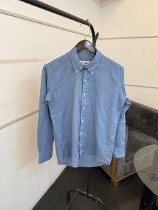 Lacost e blue pure linen fabric imported shirt 