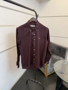 Lacost e wine pure linen fabric imported shirt 