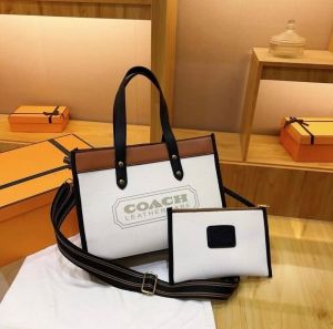 Coach_Field_Tote_Bag_With_OG_Double_Box_&_Dust_Bag_&_Shoulder_Strap_&_Extra_Pouch_(White)