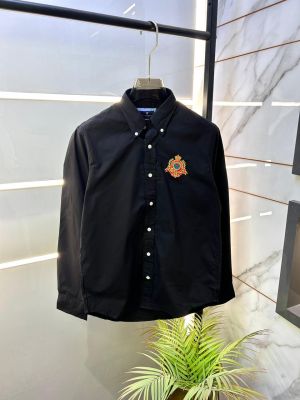 Hacket t Black Embroidery Logo Oxford Lycra Premium Shirts F2738-BL