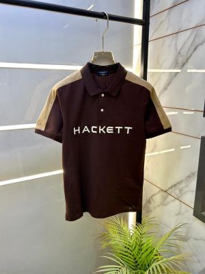 Hacket t London Brown Collar Neck Premium Polo T-shirt F2794-BR