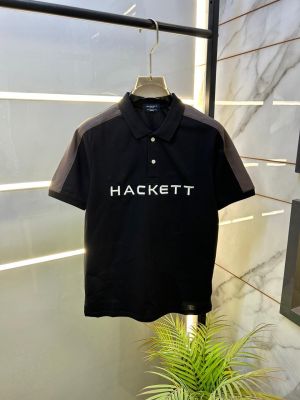 Hacket t London Black Collar Neck Premium Polo T-shirt F2794-BL