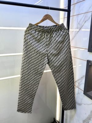 Christian Dio r Black Imported Monogram Premium Track Pant With Brand Carry Bag