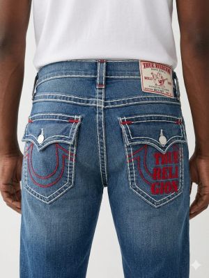 True Religion Light shade Boot Cut Premium Imported Stretchable Lycra Fabric Denim with Back Pocket Embroidered Design 4109