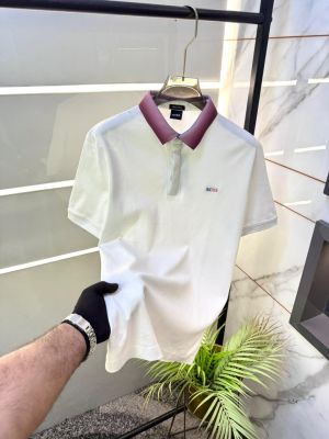 Hugo_Boss White Premium Collar Neck Polo T-shirt F2783-WH