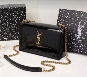 YSL SAINT LAURENT SUNSET CHAIN BAG BLACK GOLD PREMIUM WITH OG BOX