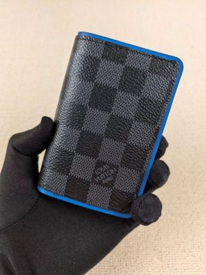 Louis_Vuitton_Pocket_Organizer_Wallet_Damier_Graphite_Canvas_Blue_Leather_Lining_And_Multiple_Card_Slots_Black_Square_Sky_Blue_N64502_Blue