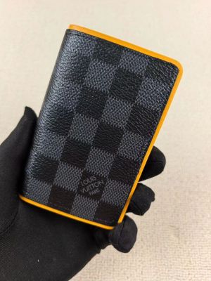 Louis_Vuitton_Pocket_Organizer_Wallet_Damier_Graphite_Canvas_Yellow_Leather_Lining_And_Multiple_Card_Slots_Black_Square_Yellow_N64502_Yellow