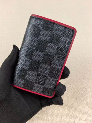 Louis_Vuitton_Pocket_Organizer_Wallet_Damier_Graphite_Canvas_Red_Leather_Lining_And_Multiple_Card_Slots_Black_Square_Bright_Red_N64502_Red