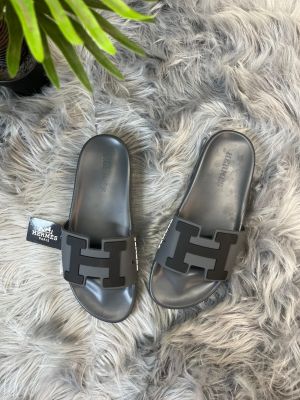 HERMES PARIS H LOGO SLIDE GREY