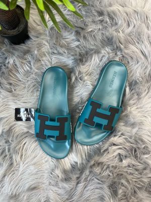 HERMES PARIS H LOGO SLIDE black RED