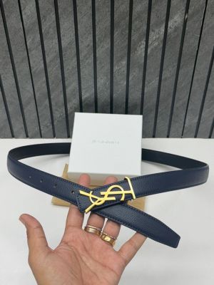 Ysl 44 Blue Womans Belt With Original Box & Dust Cover