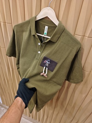 designer cotton knitted tshirts olive