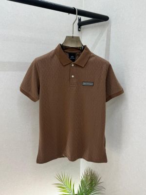 Arman_i Exchange Brown Monogram Premium Collar Neck Polo T-shirt With Brand Box Packing F3643-BR
