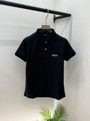 Arman_i Exchange Black Monogram Premium Collar Neck Polo T-shirt With Brand Box Packing F3643-BL