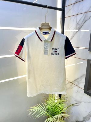 Tommy_Hilfiger Off-white Polo Premium Collar Neck T-shirt F2858-OF