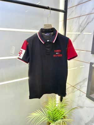 Tommy_Hilfiger Black Polo Premium Collar Neck T-shirt F2858-BL