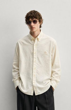 LORO PIANA IMPORTED STORE ARTICLE CREAM SHIRT leelan fabric CREAM COLOUR