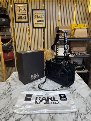 Karl Lagerfeld KSKUARE Embossed Hand Bag BLACK (V-KA775) 