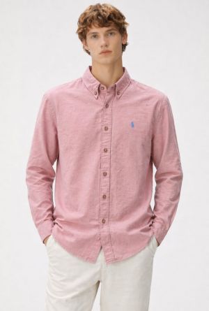 RALP-H L-AUREN P-OLO IMPORTED STORE ARTICLE SHIRT  leelan fabric