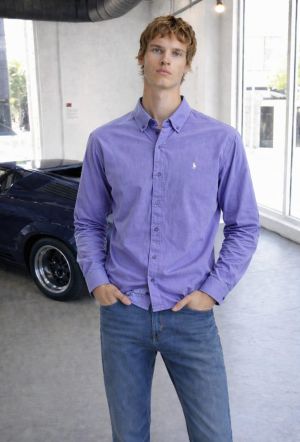 RALP-H L-AUREN P-OLO IMPORTED STORE ARTICLE SHIRT  leelan fabric