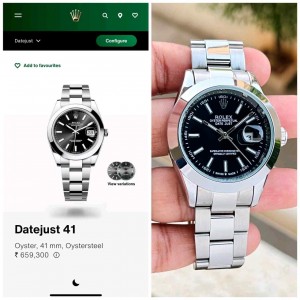 Rolex_date Just Silver Black