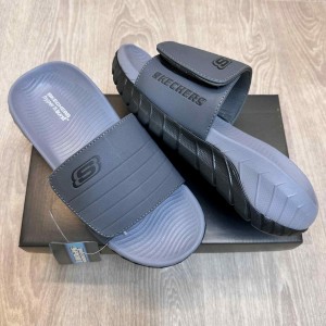 Skecher.s Go Recover Adjust Premium Grey Black Slides