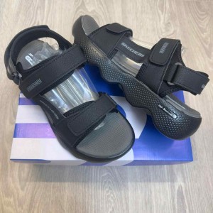 Skecher.s Massage Fit Adjustable Straps Black Grey Sports Sandal