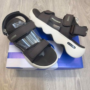 Skecher.s Massage Fit Adjustable Straps Brown Beige Sports Sandal