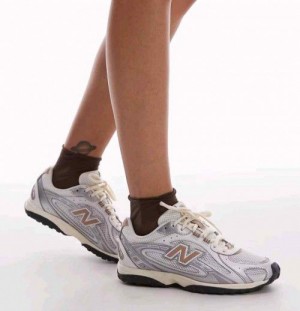 Ne w balance 204L silver metallic white and brown