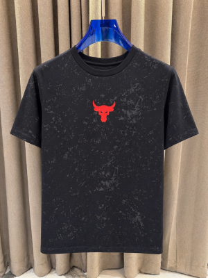 Under_Armour Middle Brand Logo Round Neck T-shirt Black 