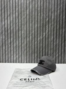 Celine Triomphe Grey Black Denim Premium Unisex Cap With Brand Polly Bag