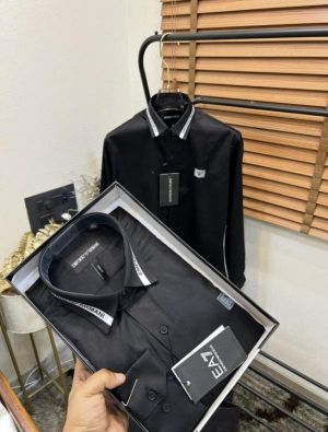 Emporio Arman_i Collor Printed Premium Partywear Shirt With Og Box & Bag (DN 547)