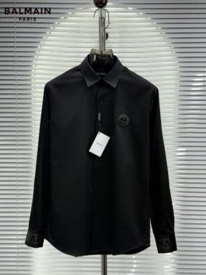 Balmai_n Paris Imported Cuff Patched Exclusive Partywear Shirt With Og Box & Bag (DN 513)