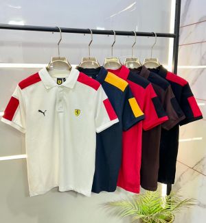 Pum a Ferrari Edition Polo Premium Brown Collar Neck T-shirt F2953-BR