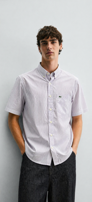 Lacost-e IMPORTED STORE ARTICLE DESIGNER SHIRT PURPLE
