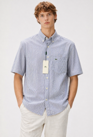 Lacost-e IMPORTED STORE ARTICLE DESIGNER SHIRT BLUE