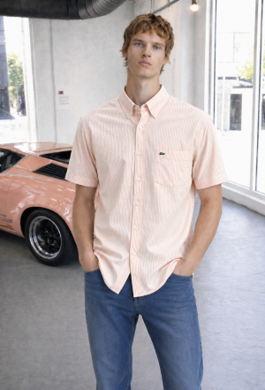 Lacost-e IMPORTED STORE ARTICLE DESIGNER SHIRT ORANGE