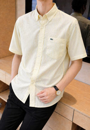 Lacost-e IMPORTED STORE ARTICLE DESIGNER SHIRT YELLOW