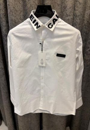 Calvin Klei n white Collar Branding Oxford cotton Shirt