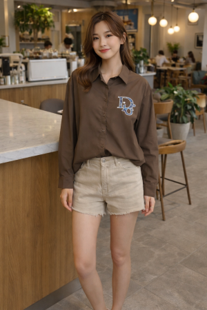 DIO LOGO SHIRT BROWN S124-BR