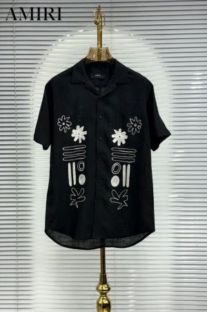 Amir_i Thread Embroidered Exclusive Linen Half Shirt (DN 632)