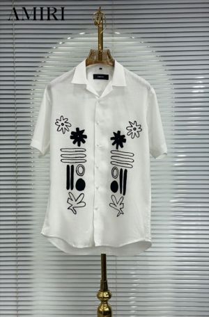 Amir_i Thread Embroidered Exclusive Linen Half Shirt (DN 632)